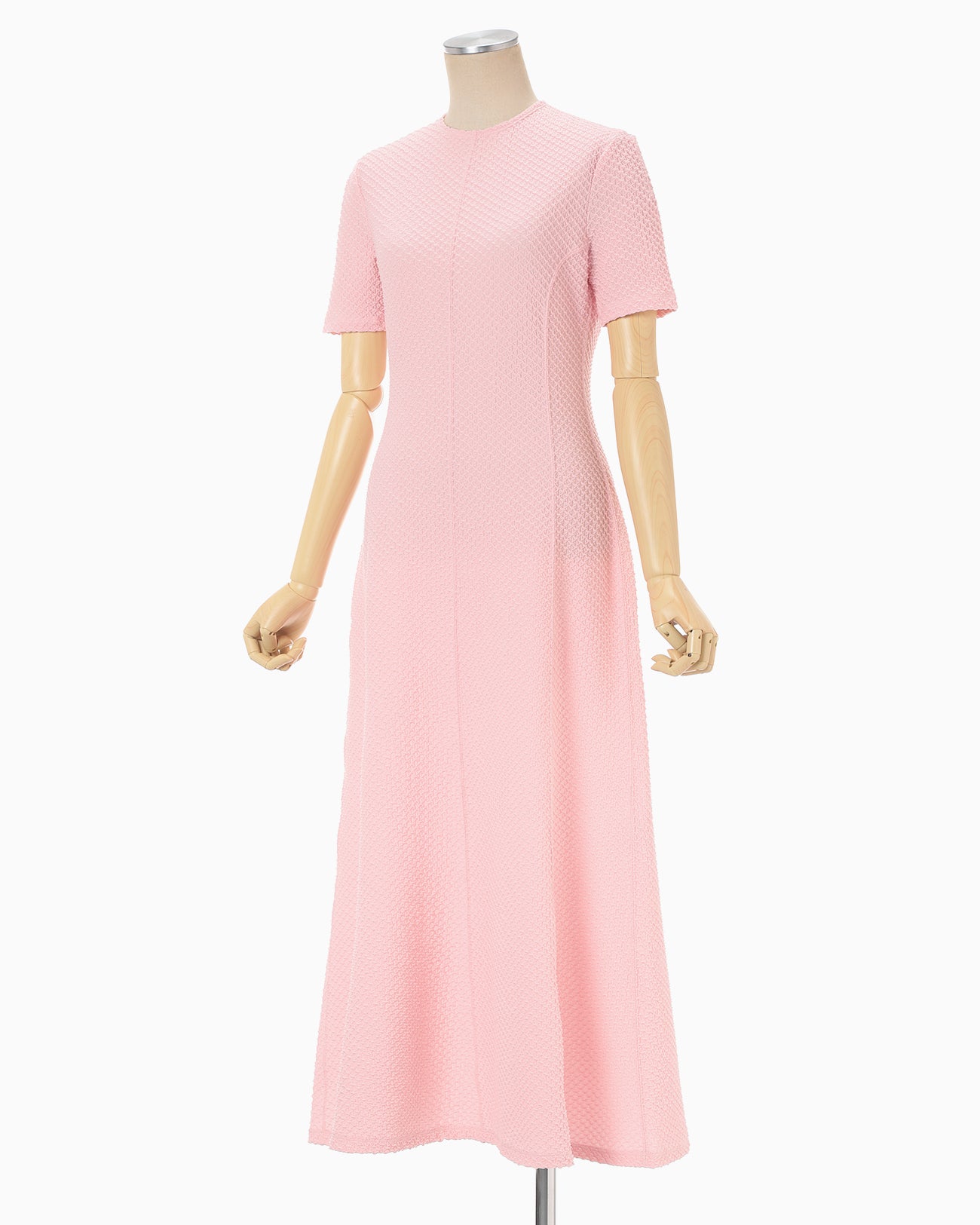 Shirring Jersey Jacquard Dress - pink - Mame Kurogouchi