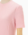Shirring Jersey Jacquard Dress - pink