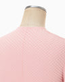 Shirring Jersey Jacquard Long Sleeve Top - pink