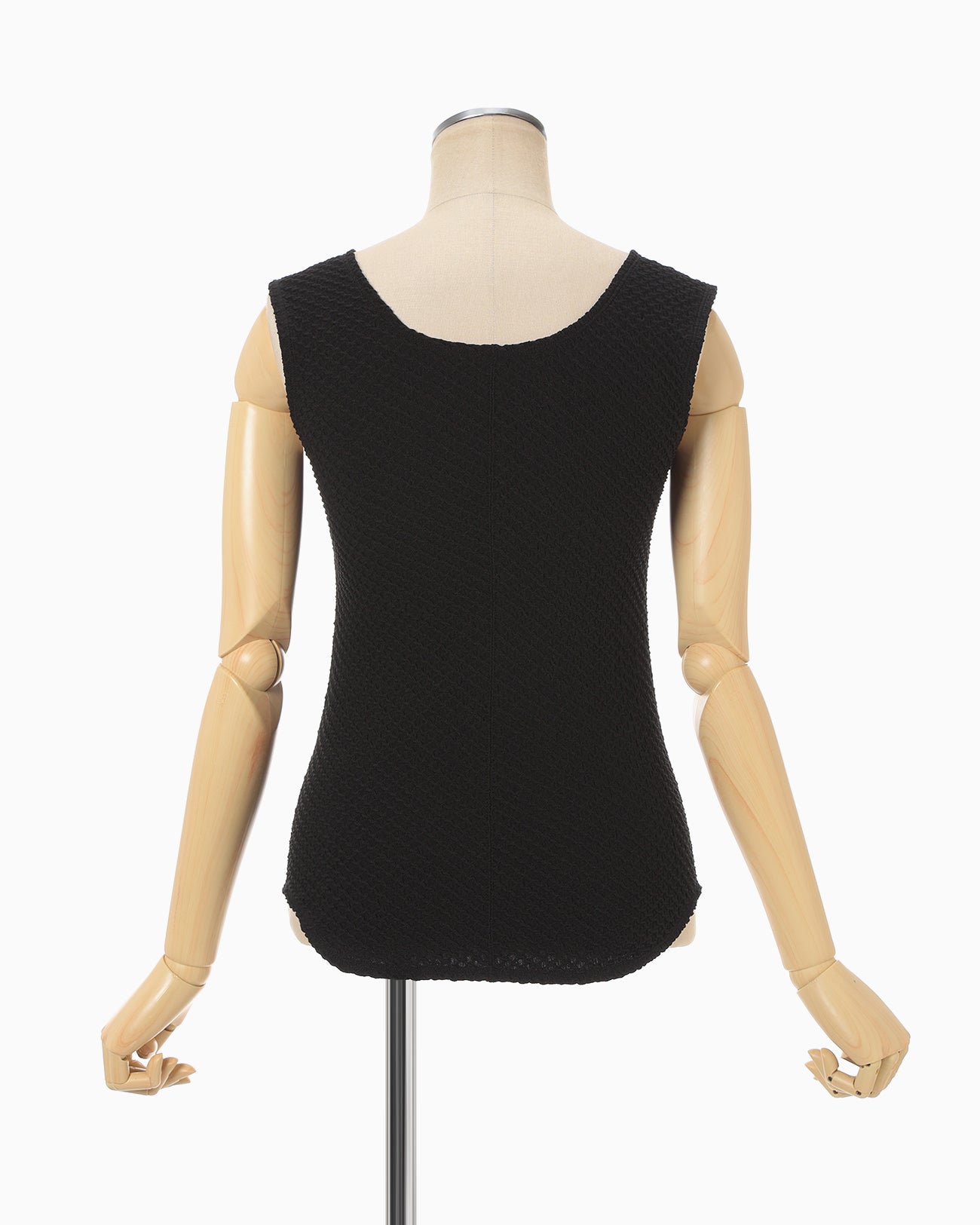Shirring Jersey Jacquard Sleeveless Top - black - Mame Kurogouchi