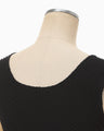 Shirring Jersey Jacquard Sleeveless Top - black