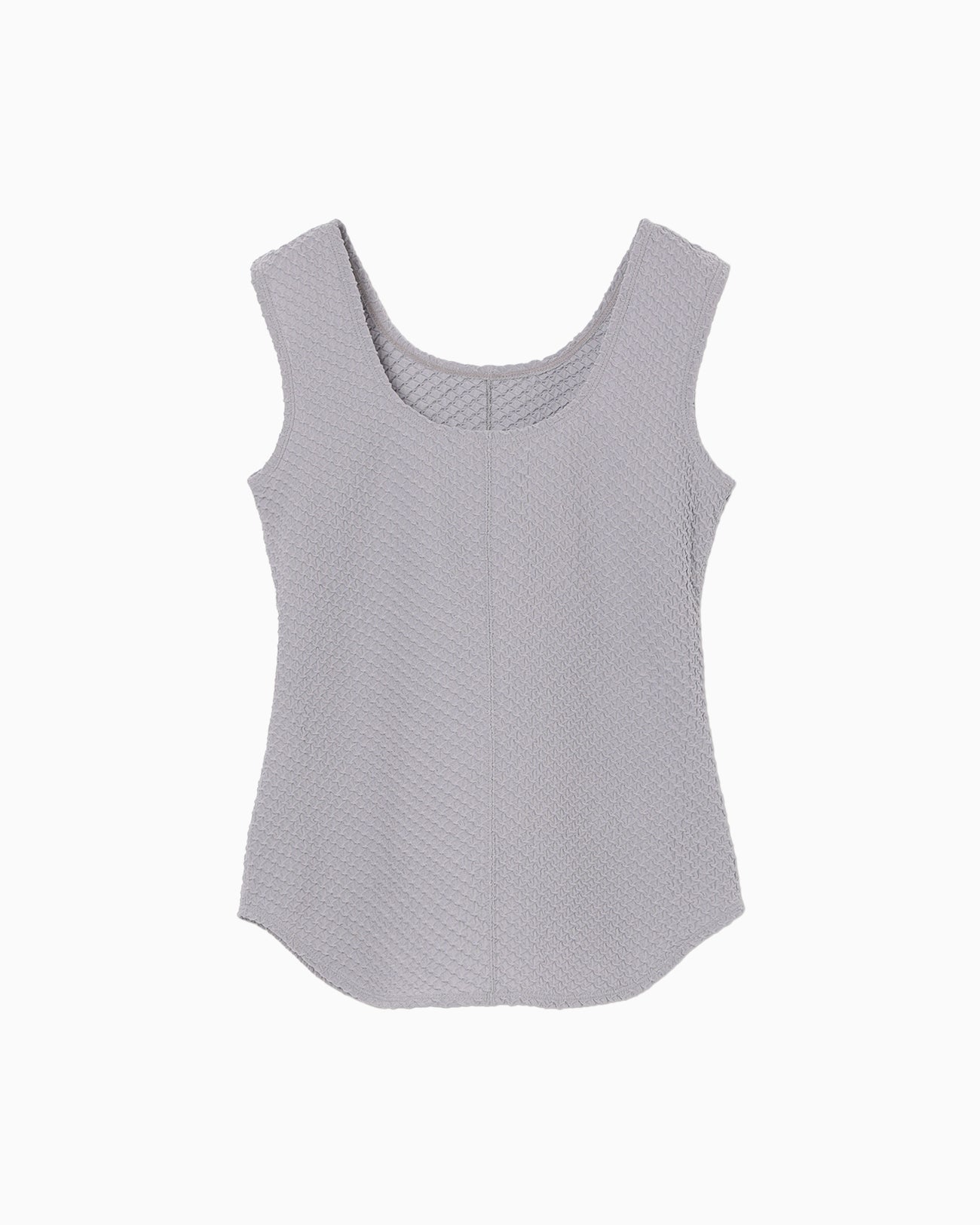 Shirring Jersey Jacquard Sleeveless Top - grey - Mame Kurogouchi
