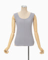 Shirring Jersey Jacquard Sleeveless Top - grey