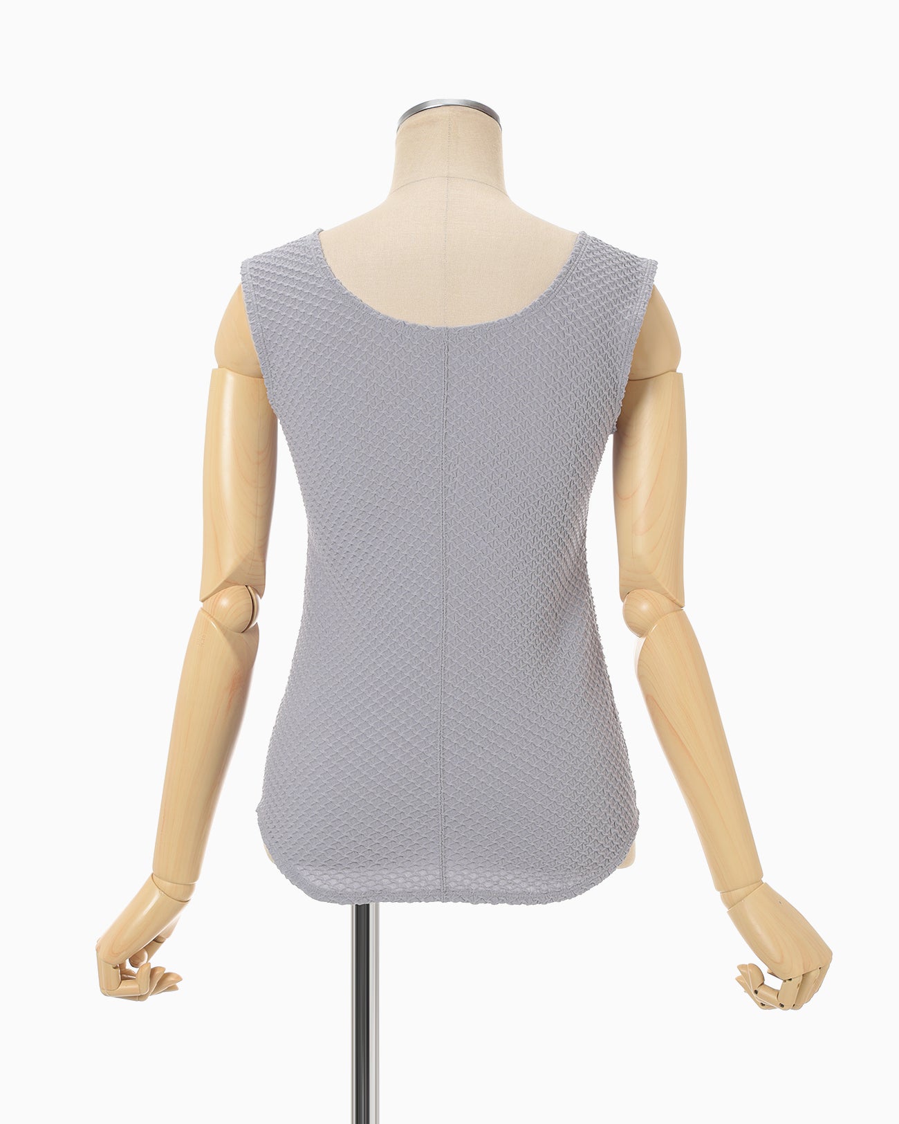 Shirring Jersey Jacquard Sleeveless Top - grey - Mame Kurogouchi