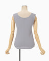 Shirring Jersey Jacquard Sleeveless Top - grey