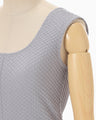 Shirring Jersey Jacquard Sleeveless Top - grey