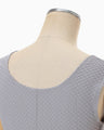 Shirring Jersey Jacquard Sleeveless Top - grey