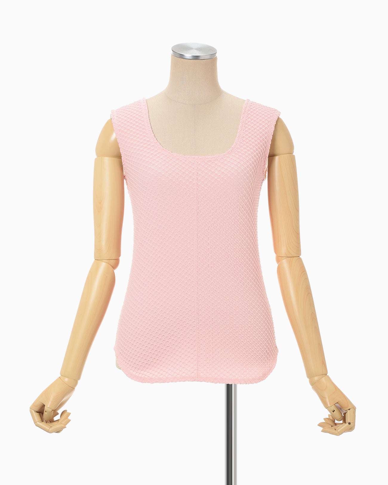 Shirring Jersey Jacquard Sleeveless Top - pink - Mame Kurogouchi