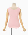 Shirring Jersey Jacquard Sleeveless Top - pink