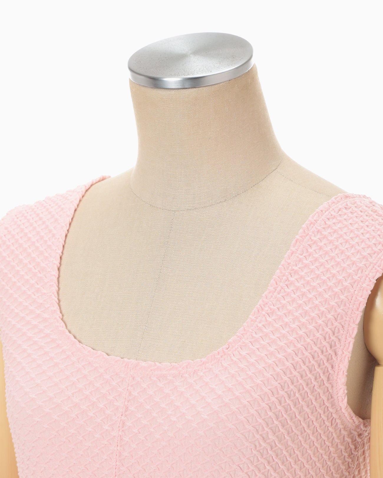 Shirring Jersey Jacquard Sleeveless Top - pink - Mame Kurogouchi