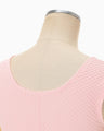 Shirring Jersey Jacquard Sleeveless Top - pink