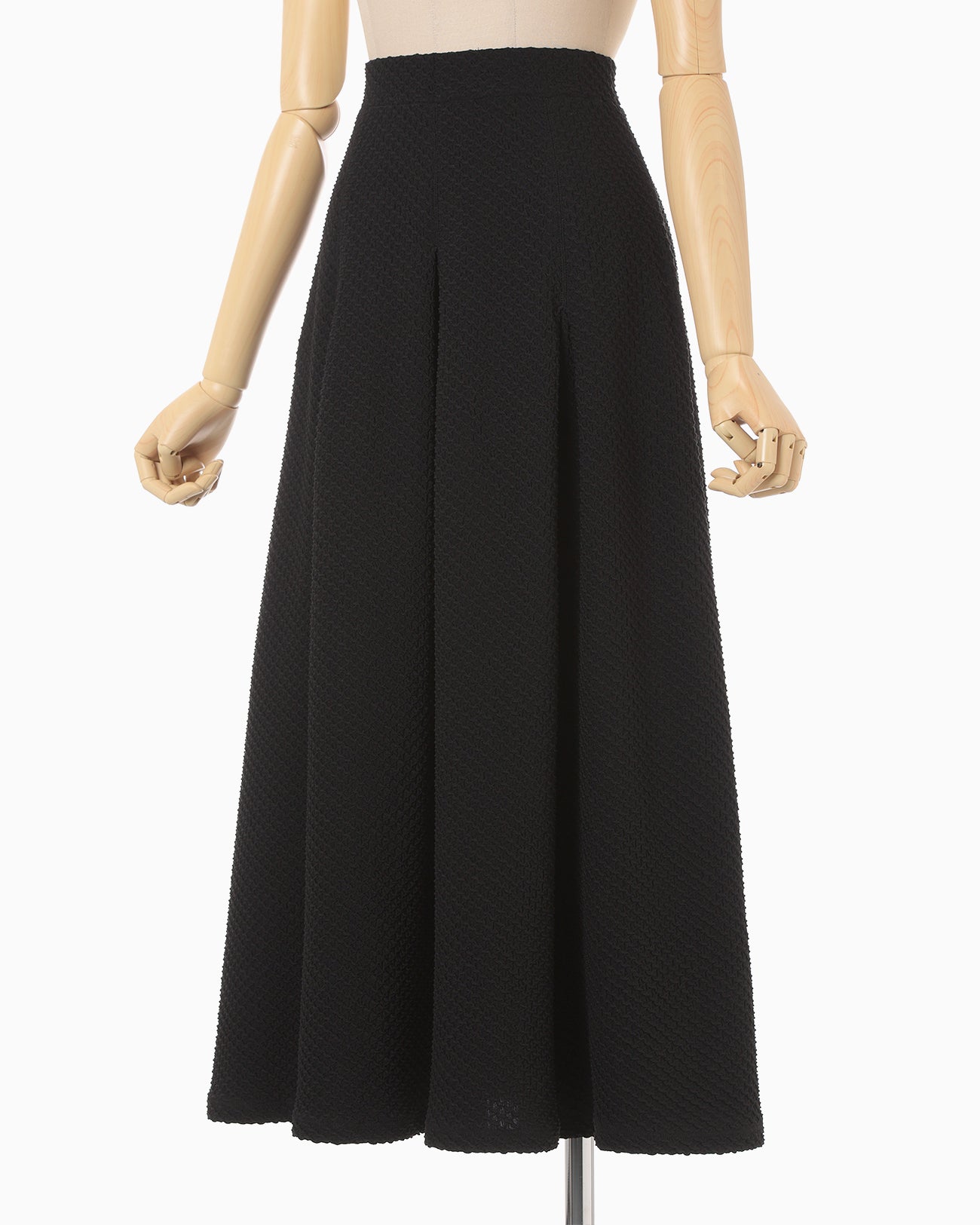 Shirring Jersey Jacquard Flare Skirt - black - Mame Kurogouchi