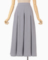 Shirring Jersey Jacquard Flare Skirt - grey