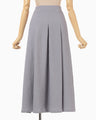 Shirring Jersey Jacquard Flare Skirt - grey