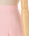Shirring Jersey Jacquard Flare Skirt - pink