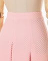 Shirring Jersey Jacquard Flare Skirt - pink