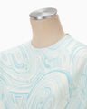 Marble Print Jersey Dress - blue