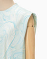 Marble Print Jersey Dress - blue