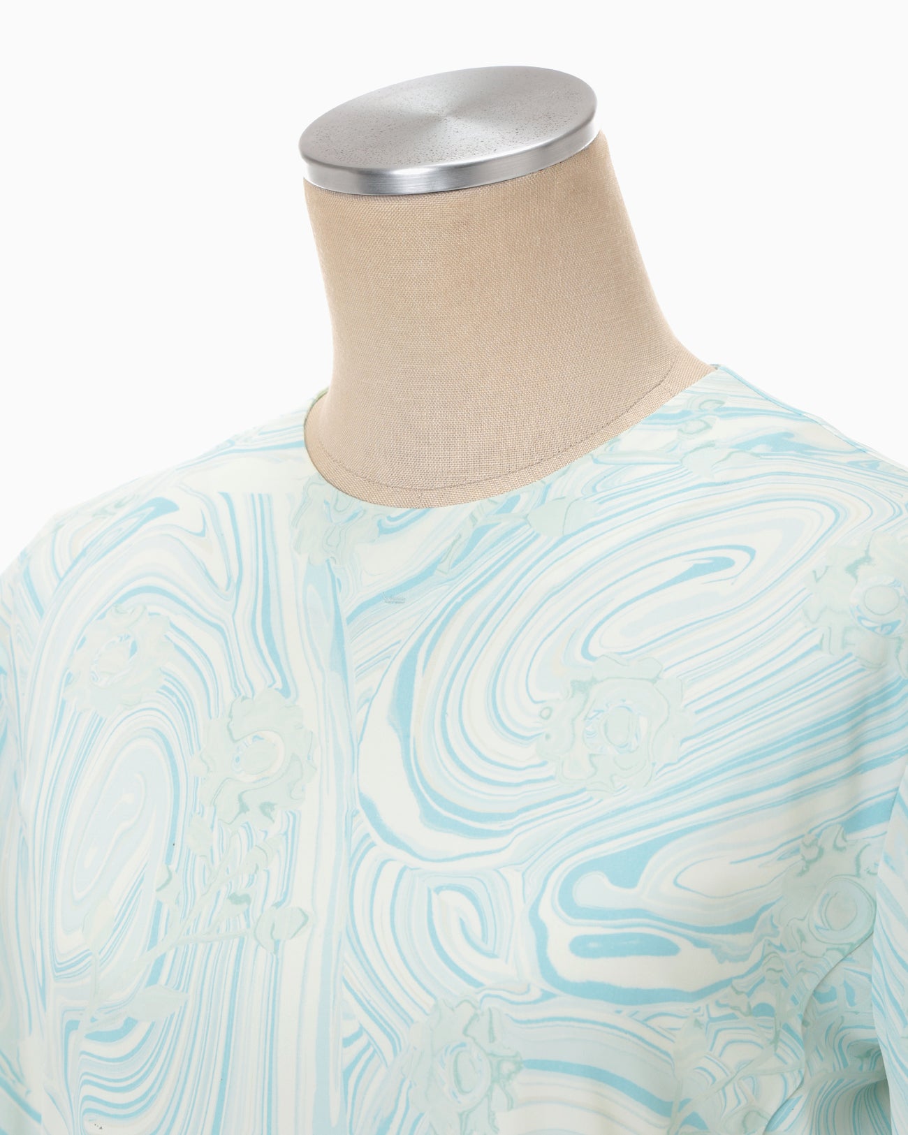 Marble Print Jersey Long Sleeve Top - blue - Mame Kurogouchi