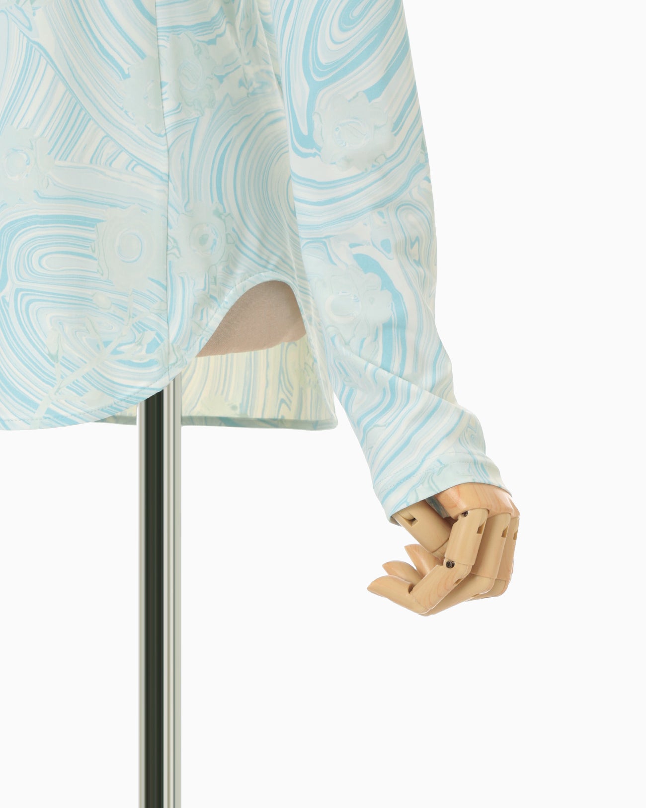 Marble Print Jersey Long Sleeve Top - blue - Mame Kurogouchi