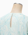 Marble Print Jersey Long Sleeve Top - blue