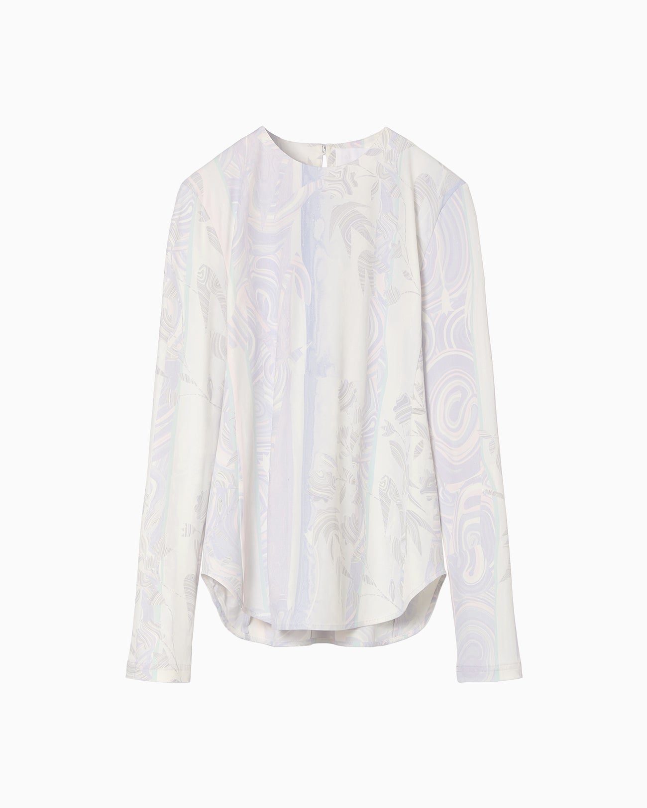Marble Print Jersey Long Sleeve Top - purple - Mame Kurogouchi