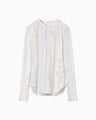 Marble Print Jersey Long Sleeve Top - purple