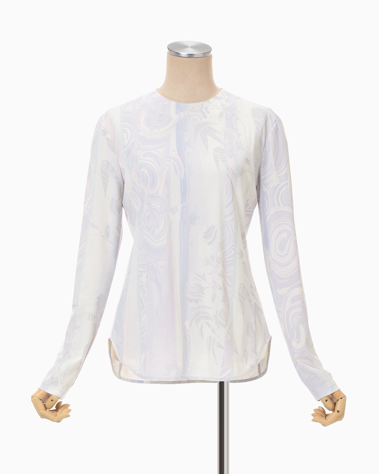 Marble Print Jersey Long Sleeve Top - purple - Mame Kurogouchi