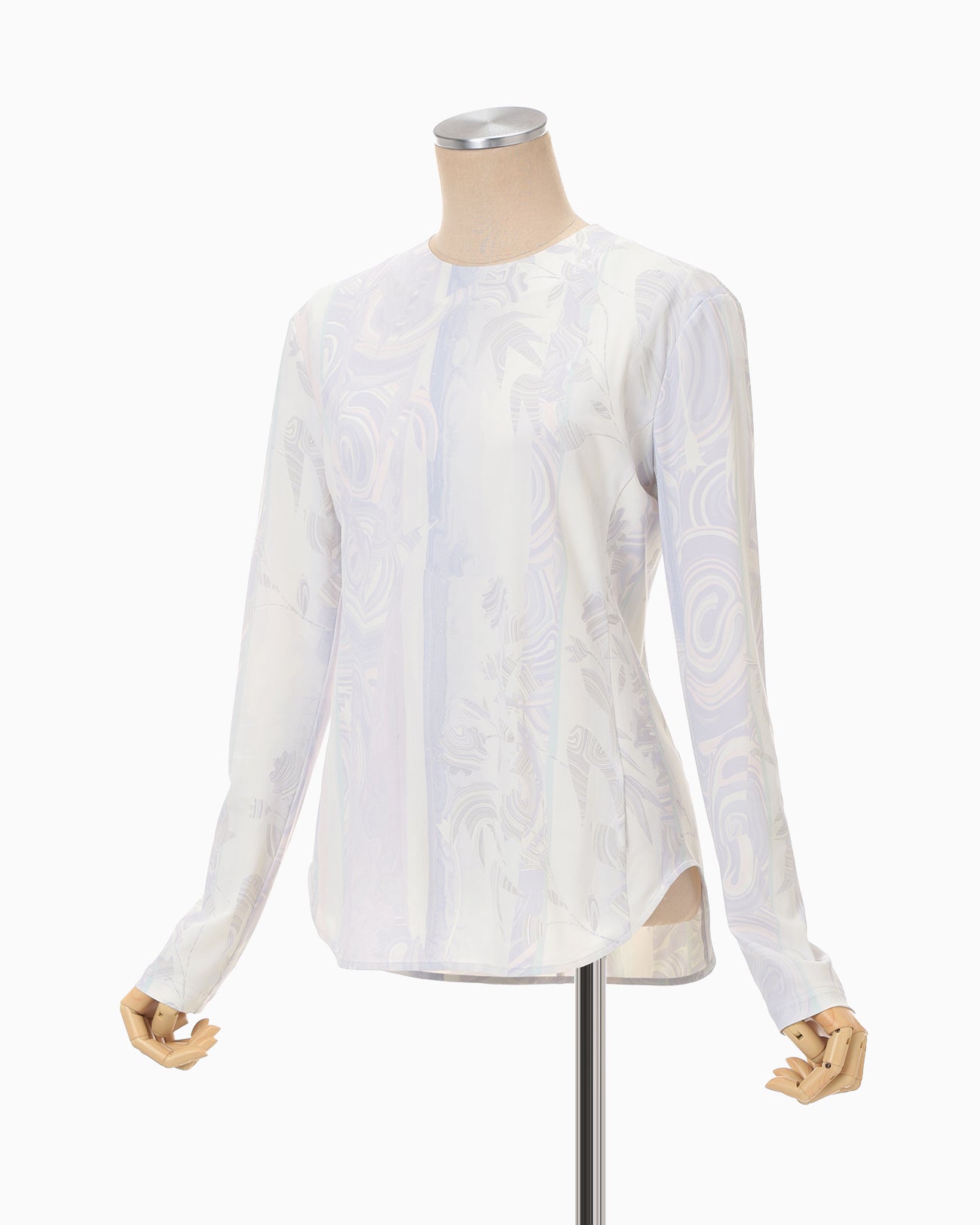 Marble Print Jersey Long Sleeve Top - purple - Mame Kurogouchi