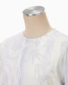 Marble Print Jersey Long Sleeve Top - purple