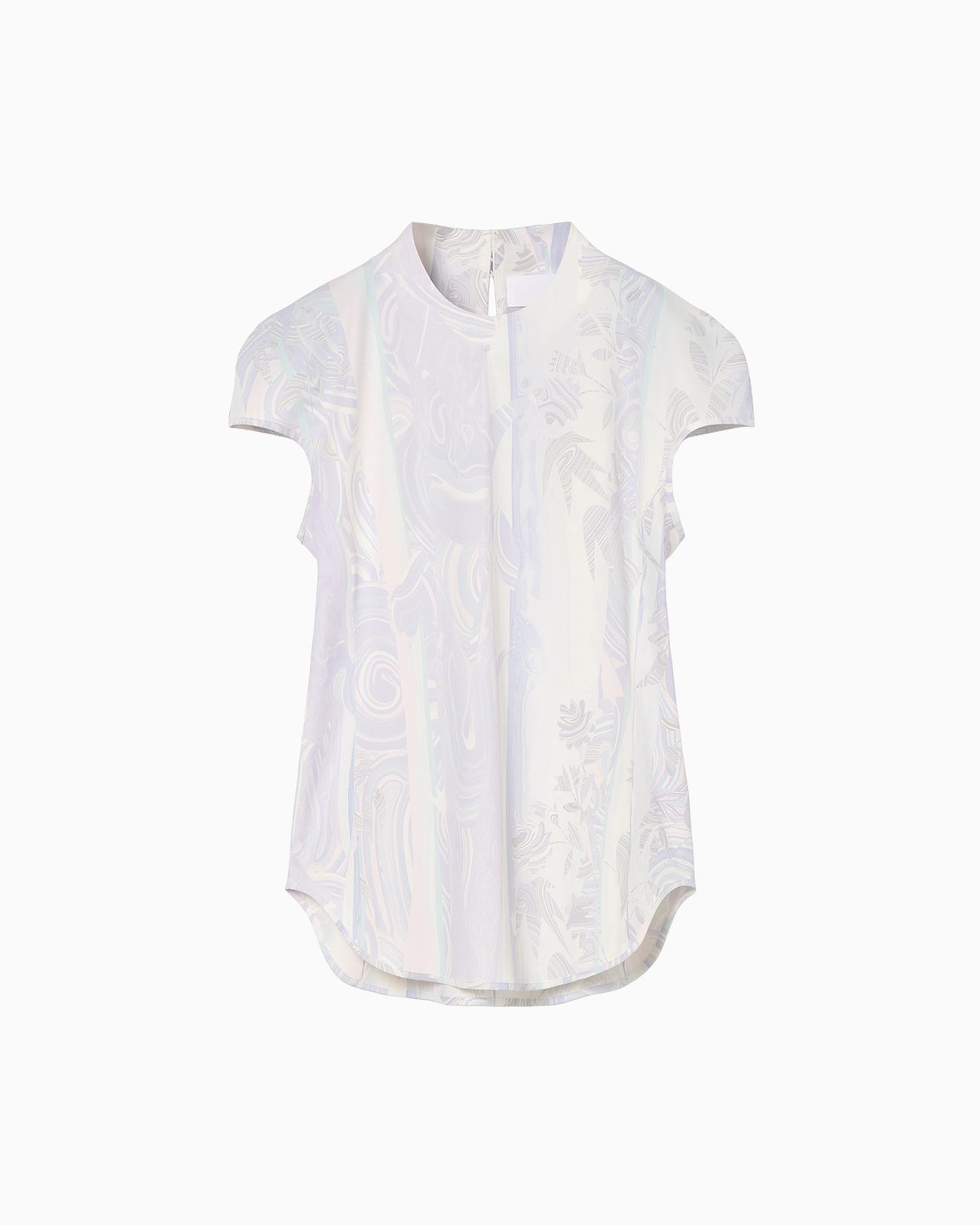 Marble Print Jersey Short Sleeve Top - purple - Mame Kurogouchi