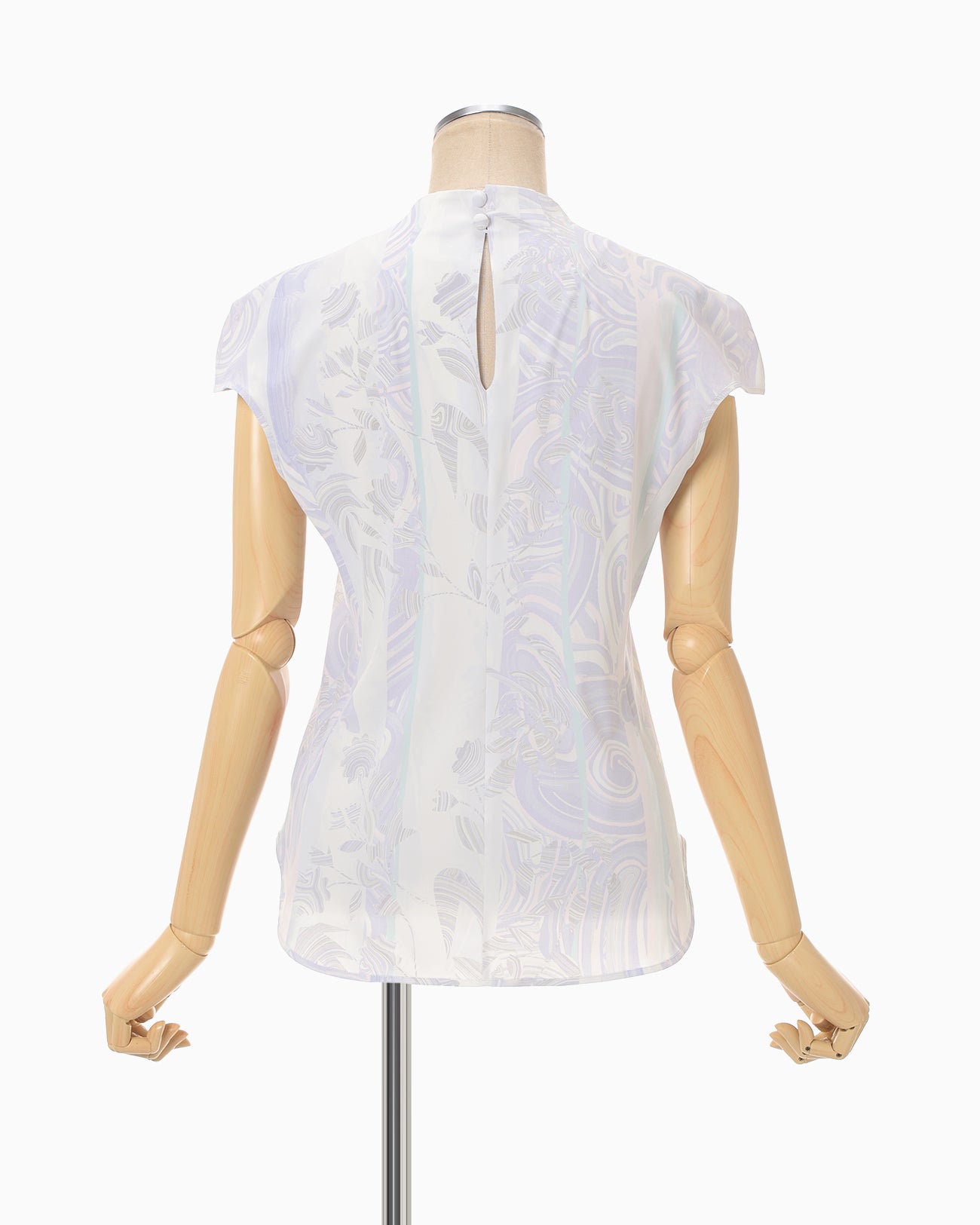 Marble Print Jersey Short Sleeve Top - purple - Mame Kurogouchi