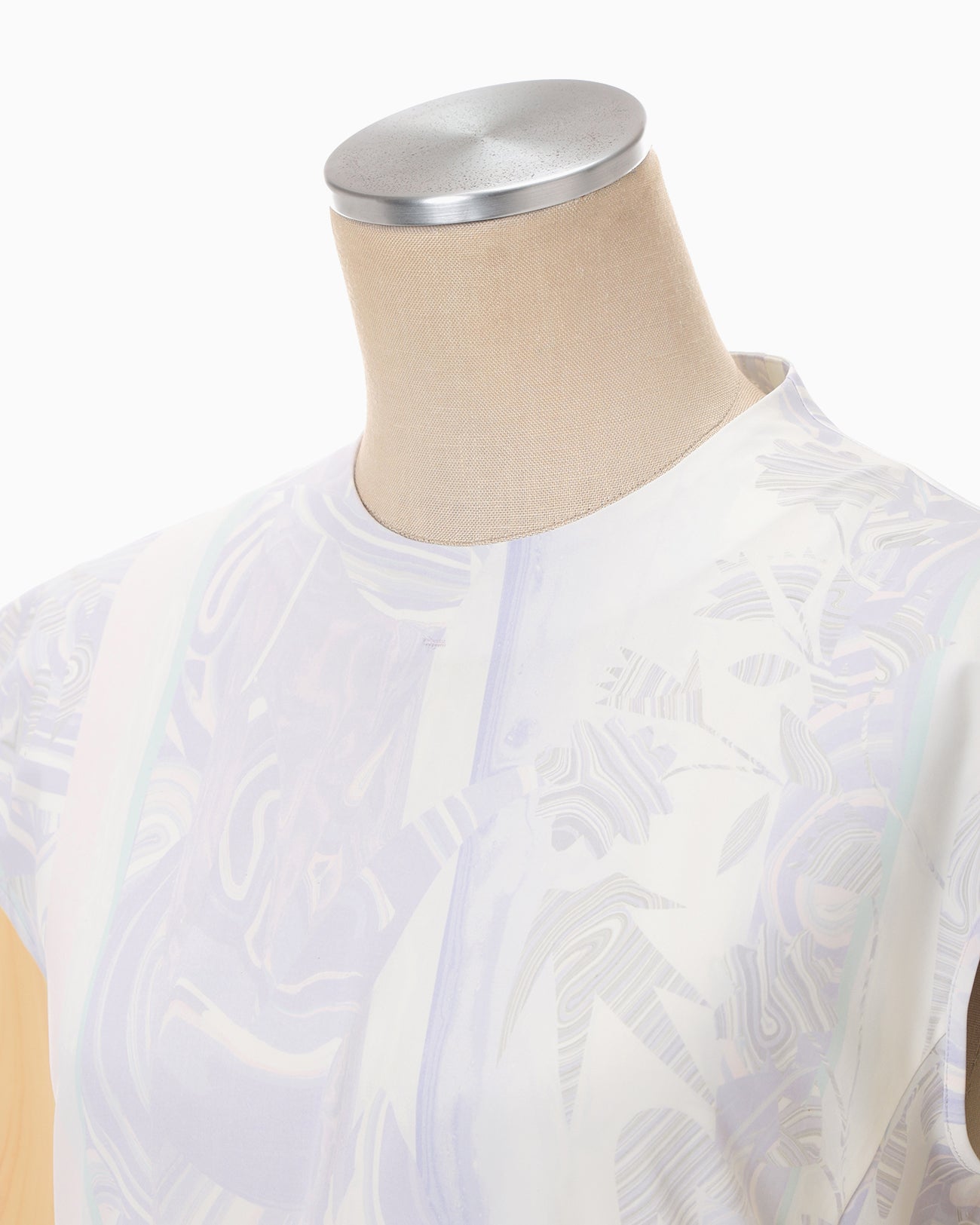 Marble Print Jersey Short Sleeve Top - purple - Mame Kurogouchi