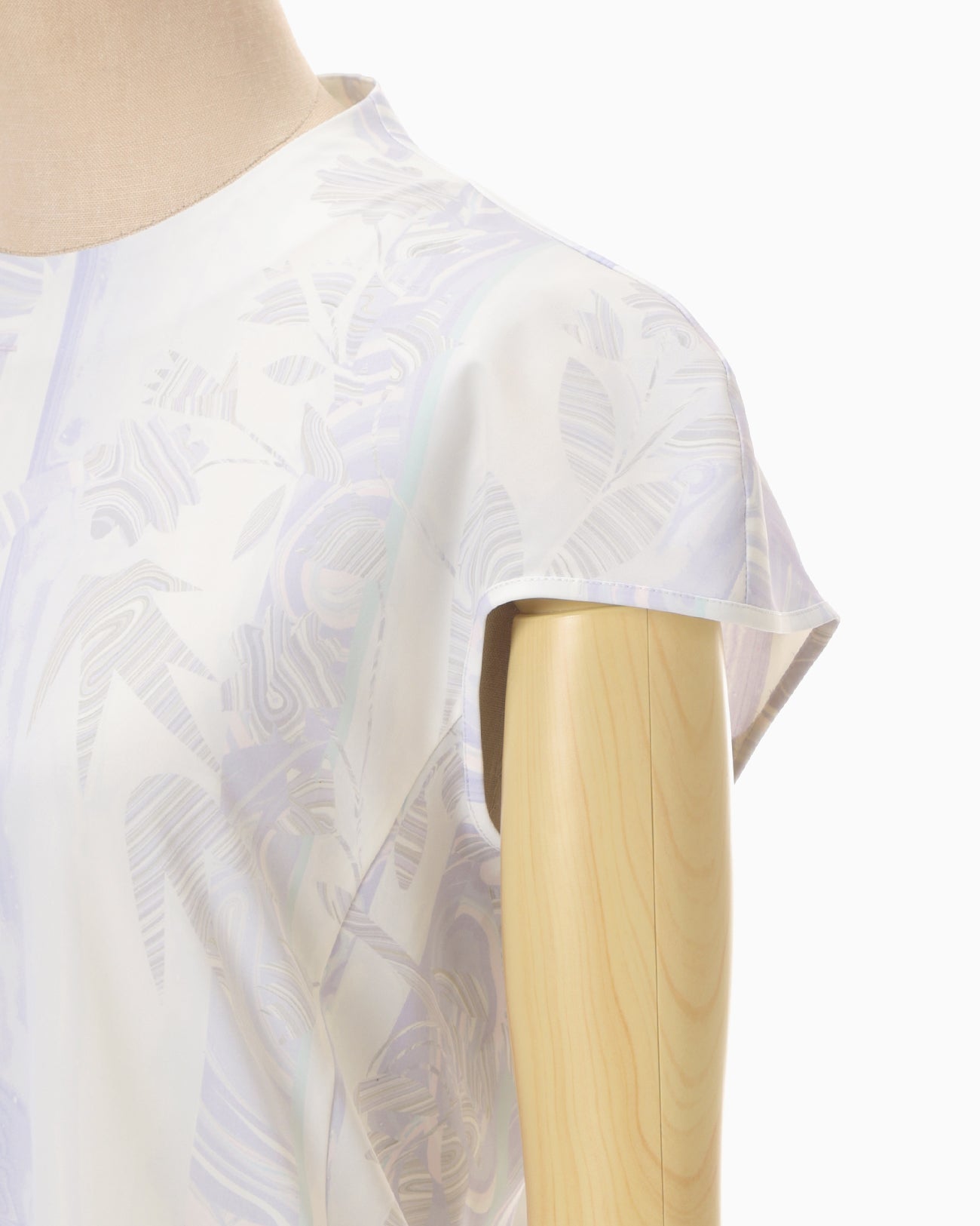 Marble Print Jersey Short Sleeve Top - purple - Mame Kurogouchi