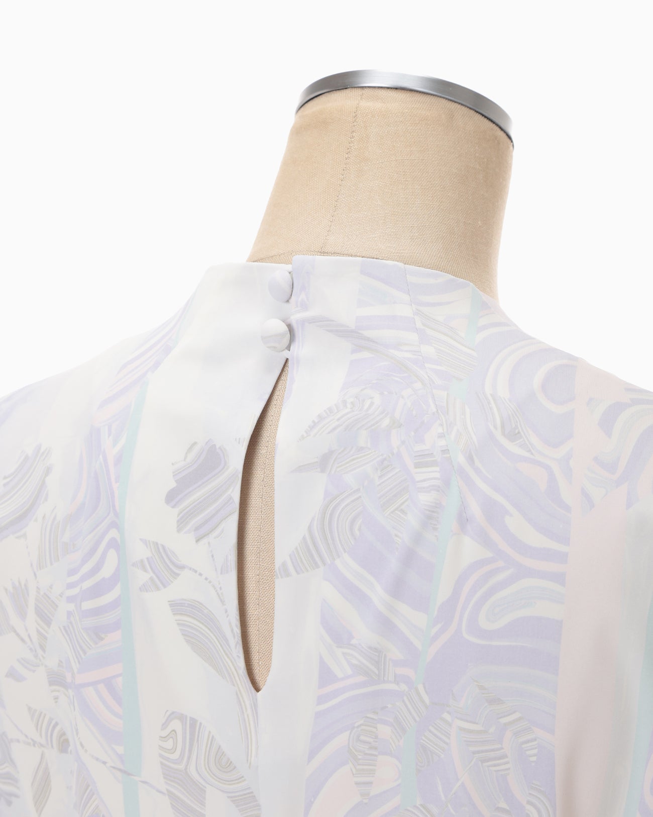 Marble Print Jersey Short Sleeve Top - purple - Mame Kurogouchi