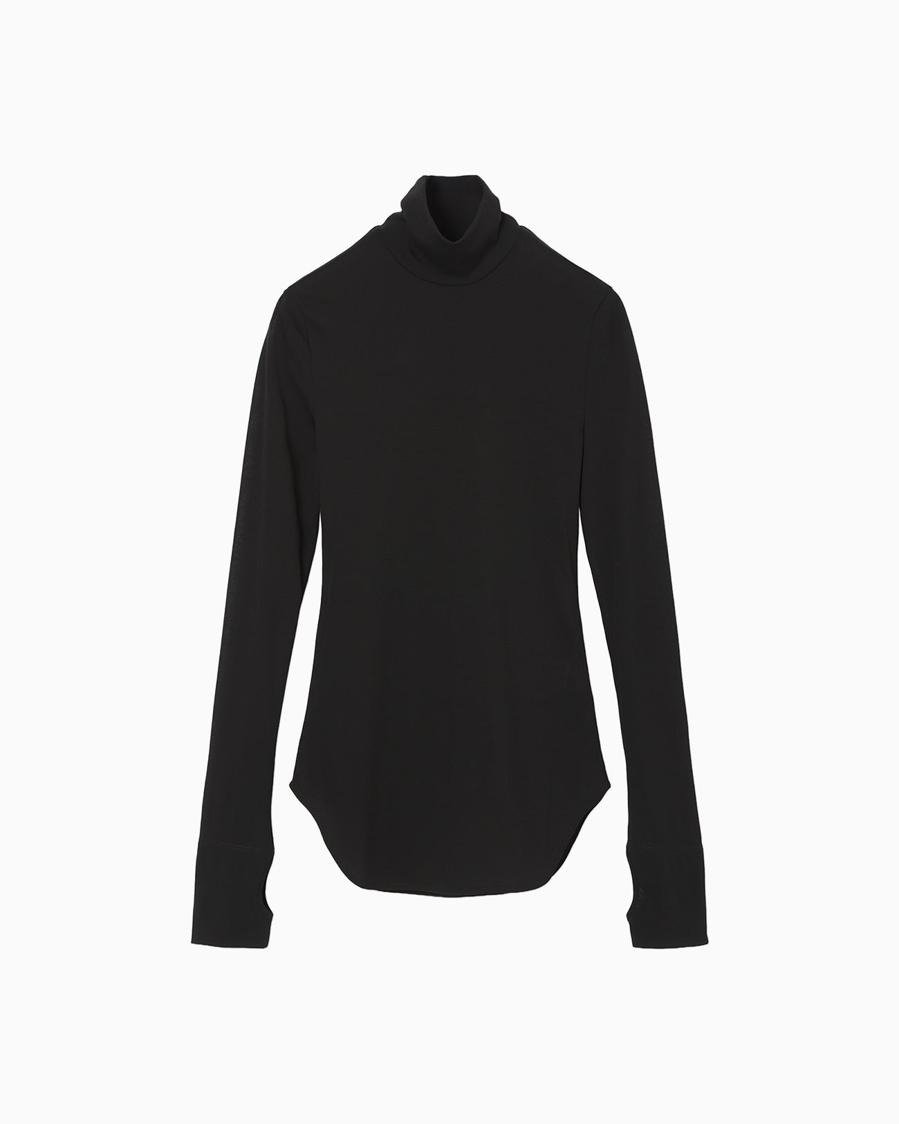Cotton Jersey High Neck Top - black - Mame Kurogouchi