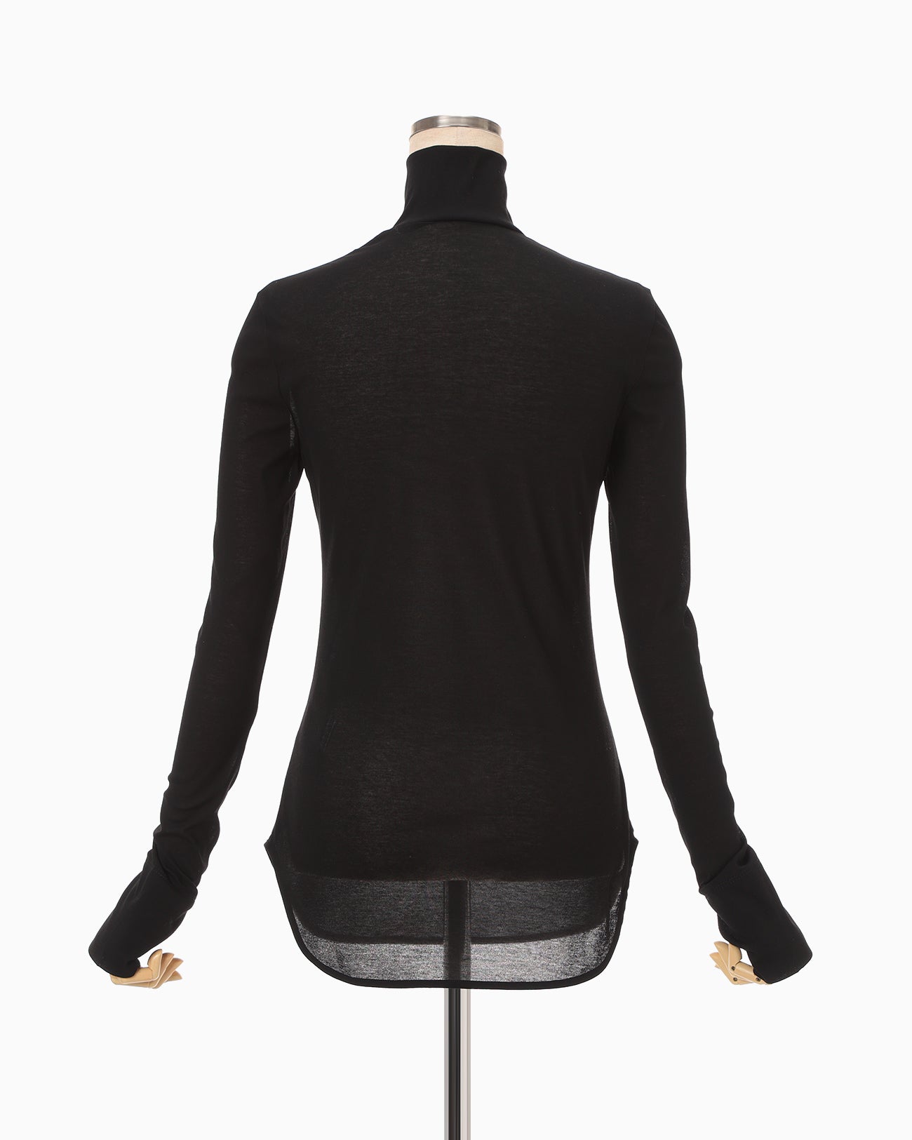 Cotton Jersey High Neck Top - black - Mame Kurogouchi
