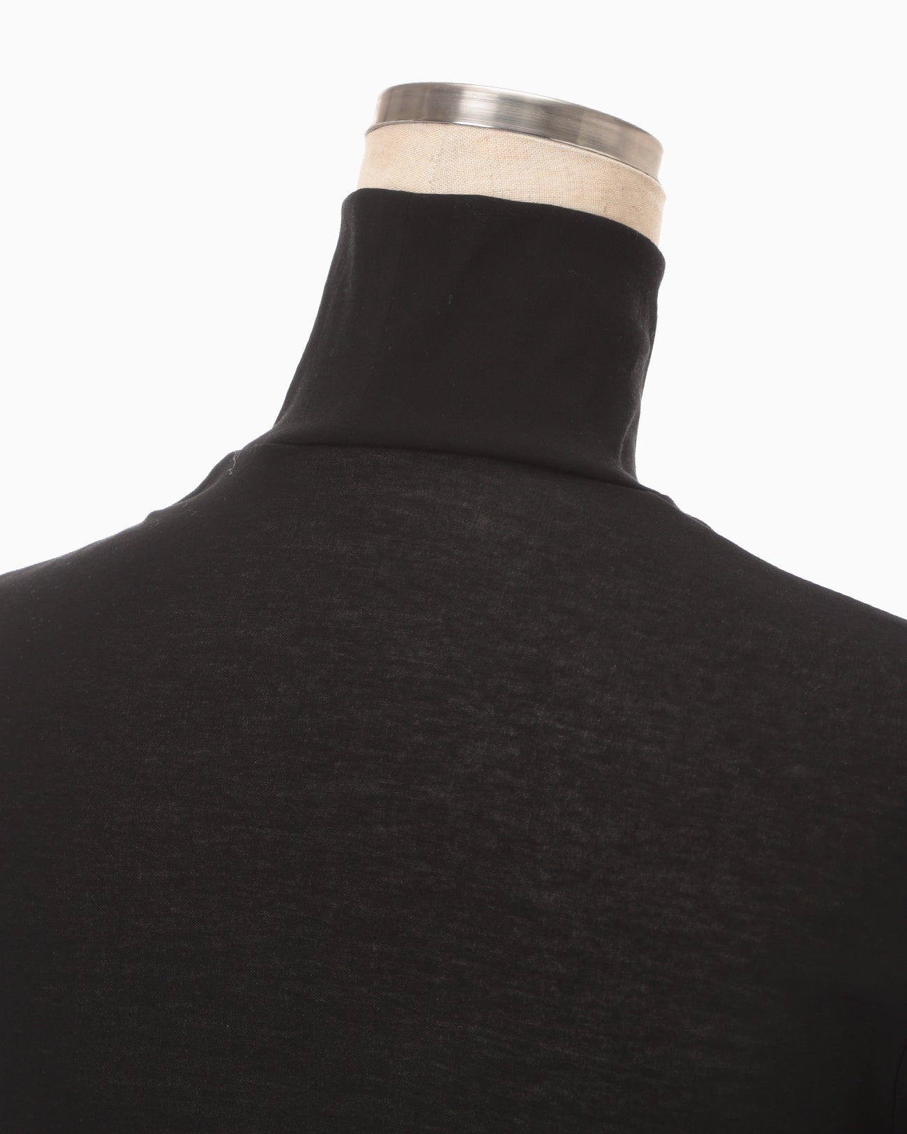 Cotton Jersey High Neck Top - black - Mame Kurogouchi