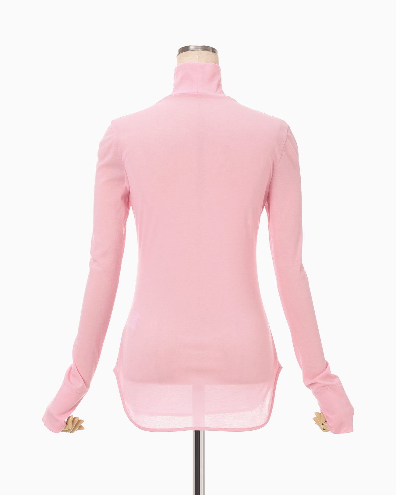 Cotton Jersey High Neck Top - pink - Mame Kurogouchi