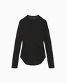 Cotton Jersey Crew Neck Top - black