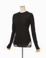 Cotton Jersey Crew Neck Top - black