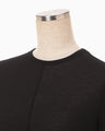 Cotton Jersey Crew Neck Top - black