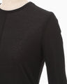 Cotton Jersey Crew Neck Top - black