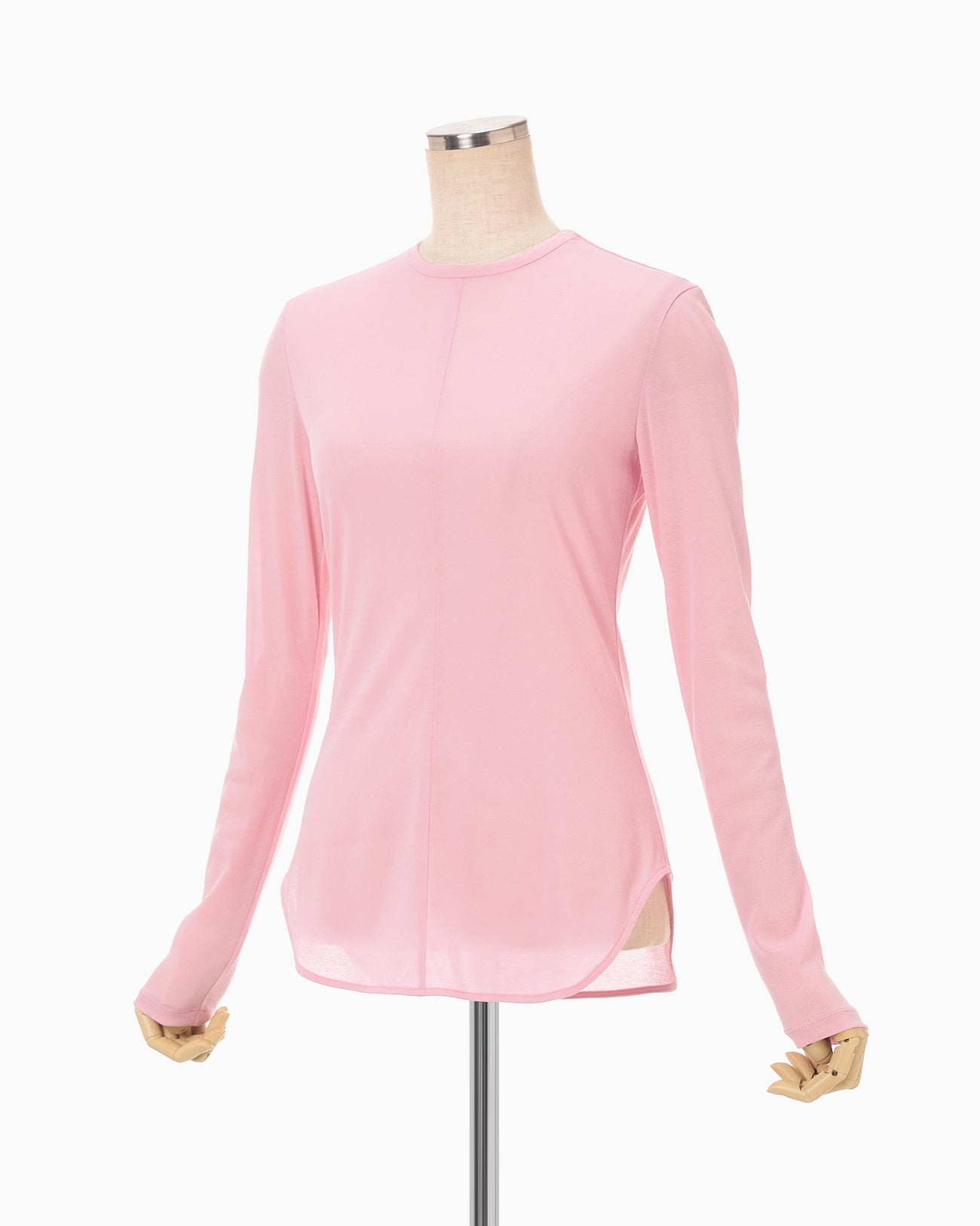 Cotton Jersey Crew Neck Top - pink - Mame Kurogouchi