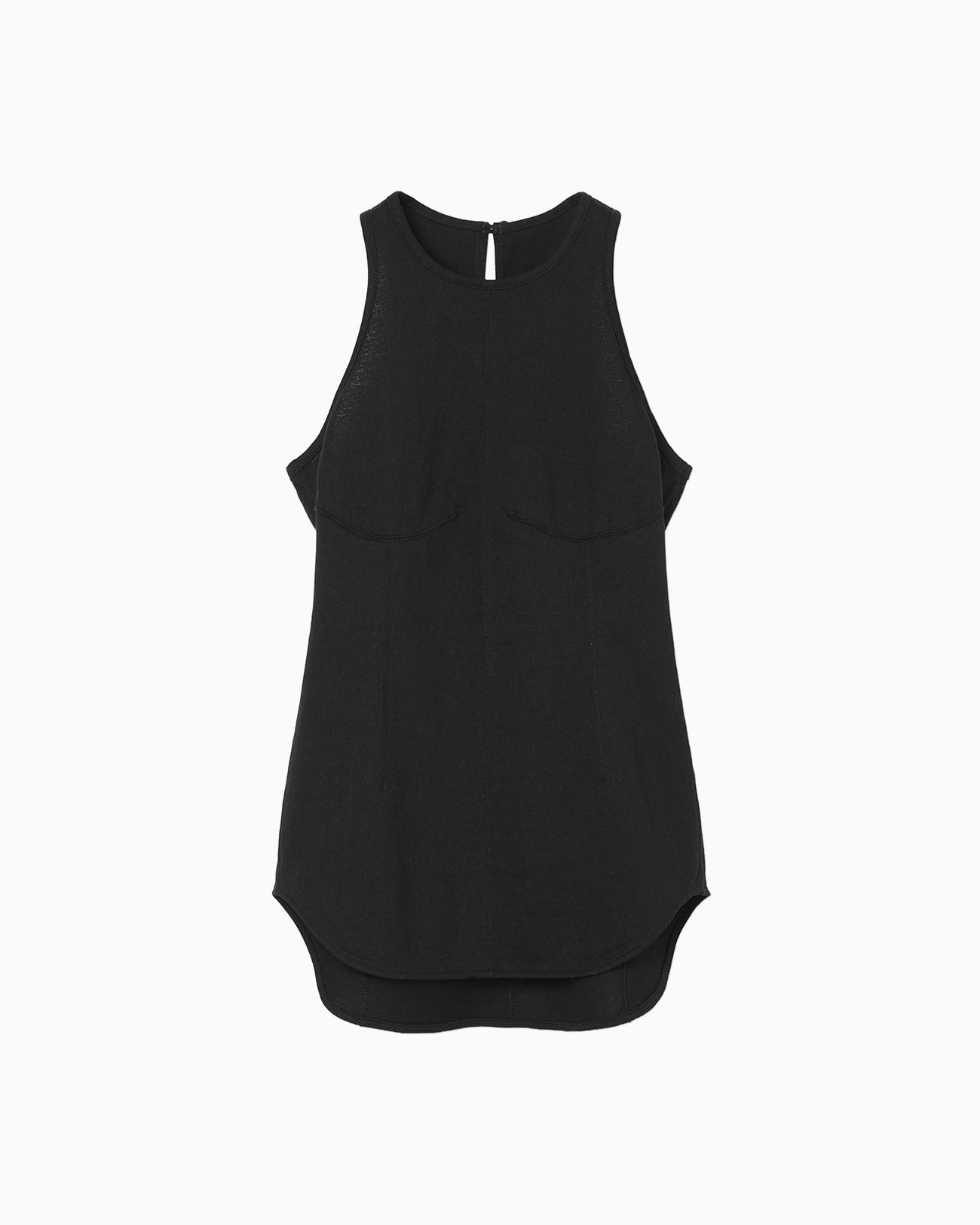 Cotton Plainstitch Sleeveless Top - black - Mame Kurogouchi