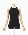 Cotton Plainstitch Sleeveless Top - black