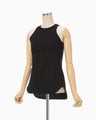 Cotton Plainstitch Sleeveless Top - black