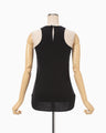 Cotton Plainstitch Sleeveless Top - black
