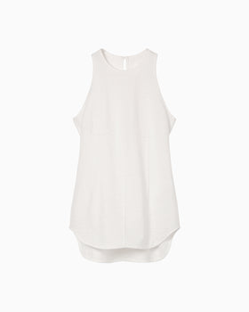 Cotton Plainstitch Sleeveless Top - white