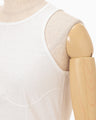 Cotton Plainstitch Sleeveless Top - white